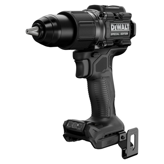 Greyscale render of the DEWALT x McLaren F1 Team 18V XR Special Edition Hammer Drill Driver with 5Ah battery
