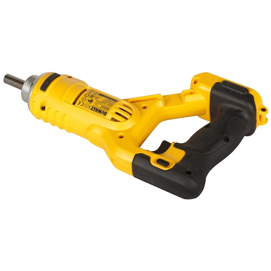 A DEWALT yellow and black cordless concrete vibrator tool, model DCE531N-XJ, shown against a white background.