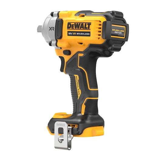 DEWALT power tool for photography, model DCF892N and DCZ407P1T1-XE. 18V XR brushless impact driver shown.