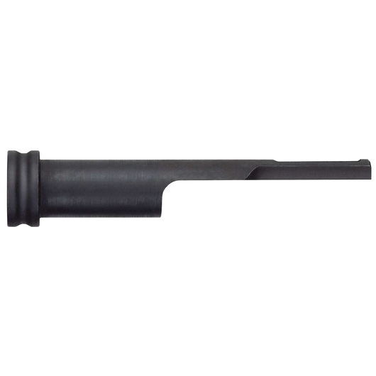 A close-up view of a DEWALT DCN8904 black metal tool attachment, displayed against a white background.