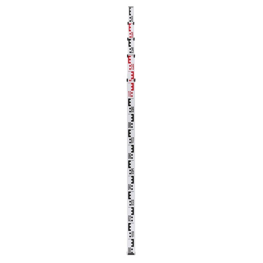DEWALT DE0734-XJ leveling staff with metric scale, used for surveying or photography measuring tasks.