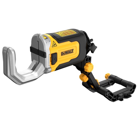 DEWALT DT20560 photography accessory featuring a clamp with adjustable arms, black and yellow design, product displayed on a white background.