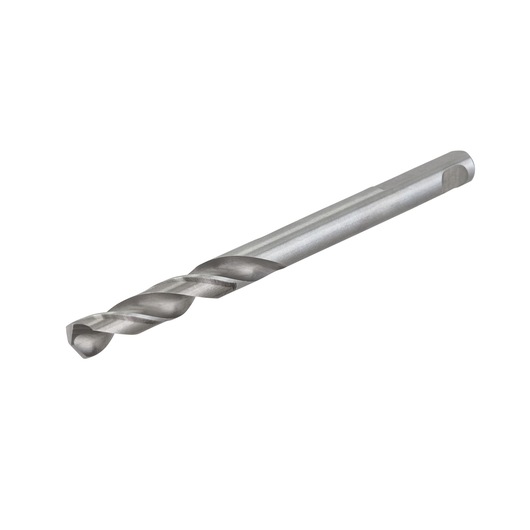 Single metal twist drill bit shown on white background, designed for precision drilling in various materials.