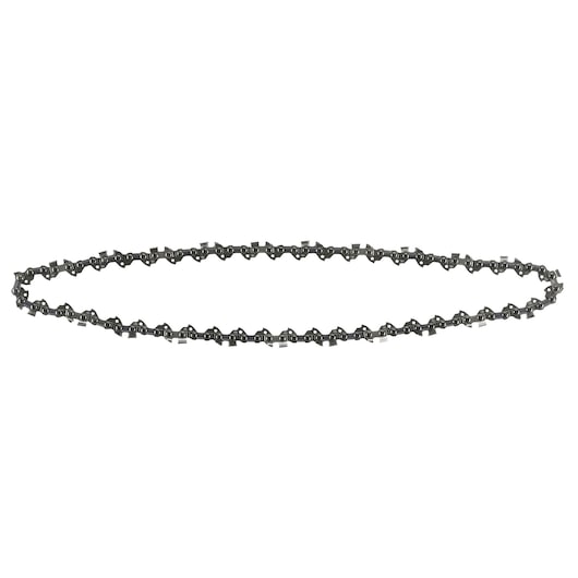 Chainsaw chain in an oval shape, shown isolated on a white background.