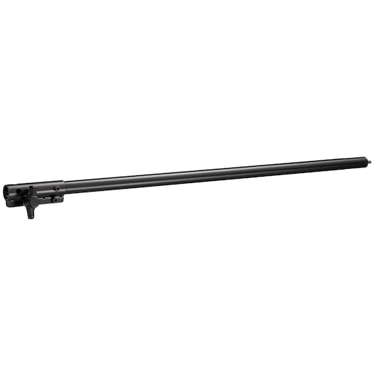 A black metal pole attachment for a DEWALT garden tool, shown against a white background.