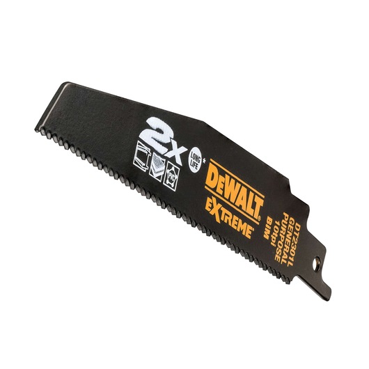 DEWALT DT2301L Extreme saw blade, black, labeled for long life and general purpose cutting.