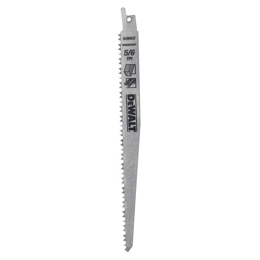 DEWALT DT2352 reciprocating saw blade with 5/6 TPI, suitable for cutting wood and metal.