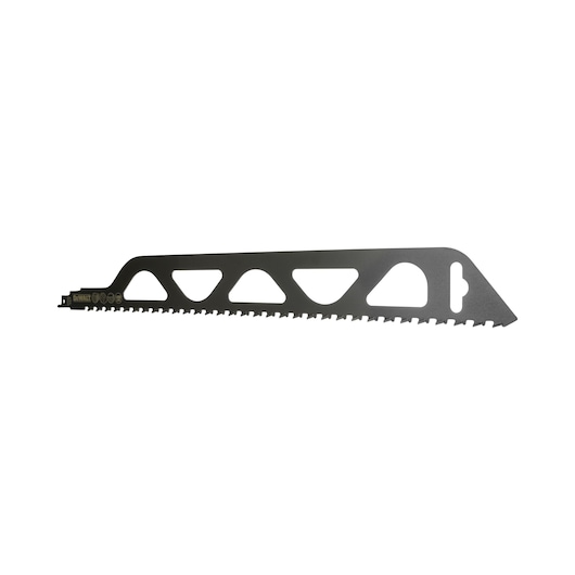 DEWALT DT2422 saw blade with a black finish and angled tooth design, shown on a white background.