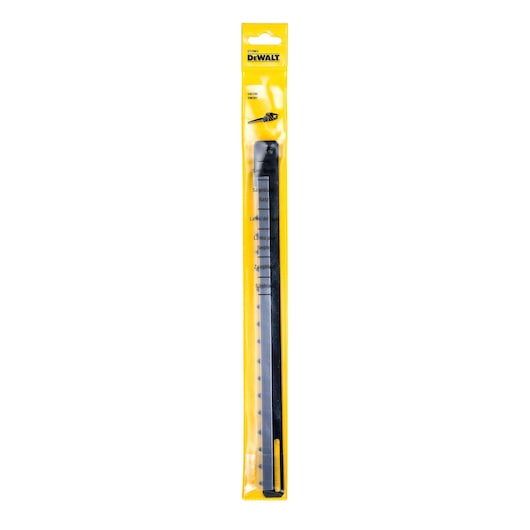 DEWALT DT2963 replacement saw blade in yellow retail packaging, shown upright on a white background.