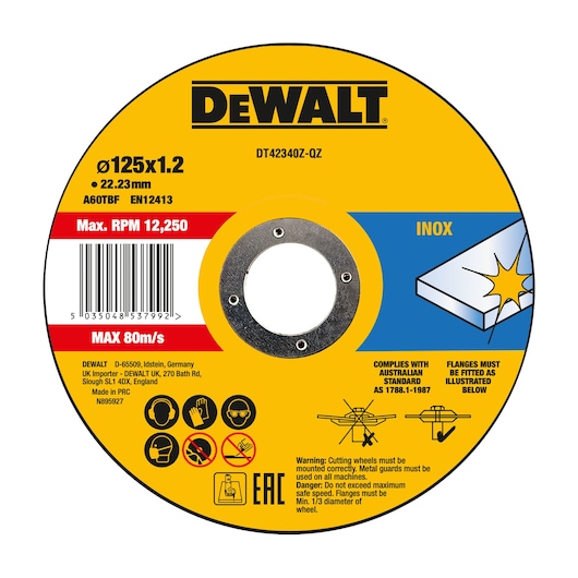 125mm x 1.2mm x 22.23mm