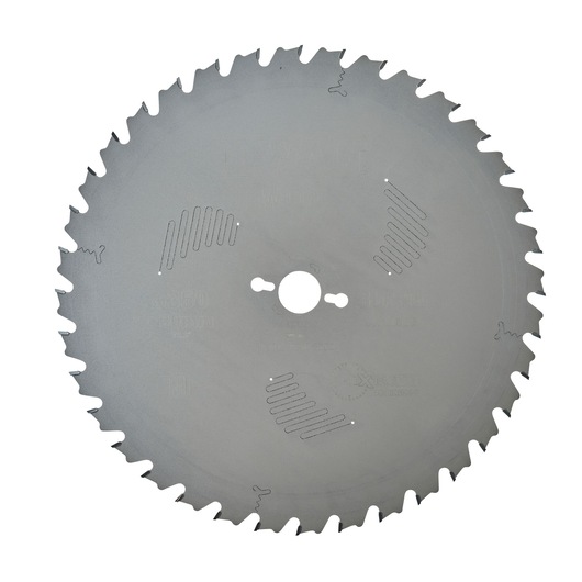 DEWALT DT4305 circular saw blade with sharp teeth and vents, designed for woodworking and precision cutting.