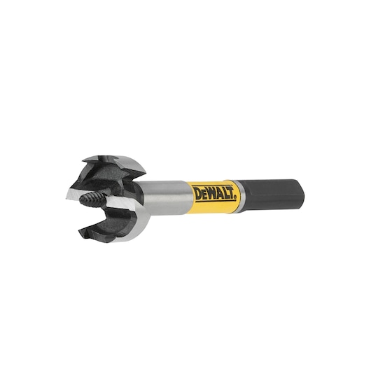 DEWALT DT4581 wood drill bit with hex shank and sharp cutting edges, ideal for precise hole making.