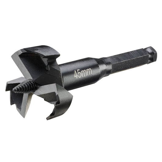 DEWALT 45mm wood drill bit with hex shank. For precise hole making in wood surfaces.