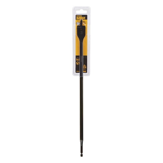 DEWALT DT4788 flat wood drill bit in retail packaging, long shaft, labeled 25mm.
