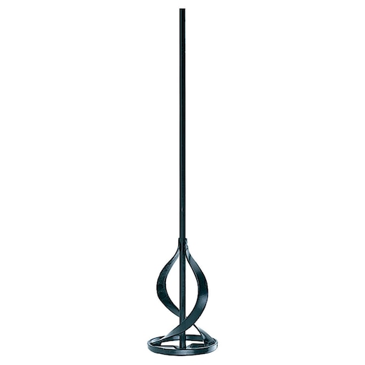 A DEWALT DT4951 metal spiral mixing paddle designed for use with power drills, shown upright on a white background.