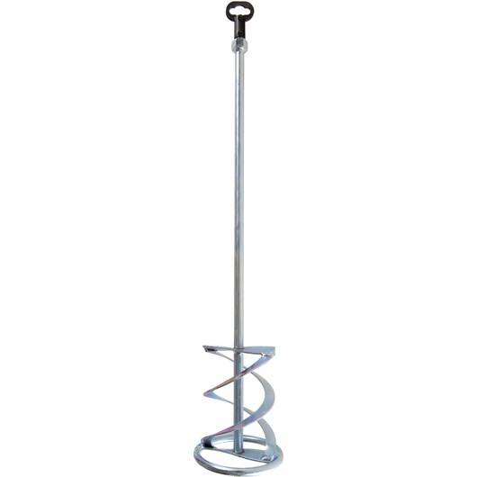 A DEWALT DT4952 metal mixing paddle with a spiral blade, used for mixing plaster, paint, or mortar. The paddle is shown vertically on a white background.