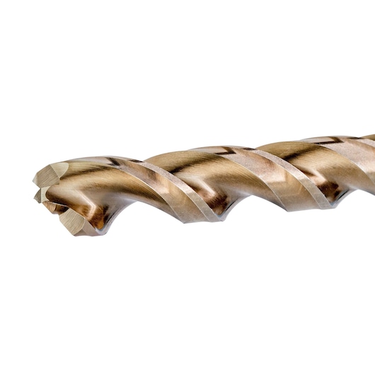 DEWALT drill bit, Photography category, DT4957-QZ and DT4957 SKUs, close-up of metal spiral design.