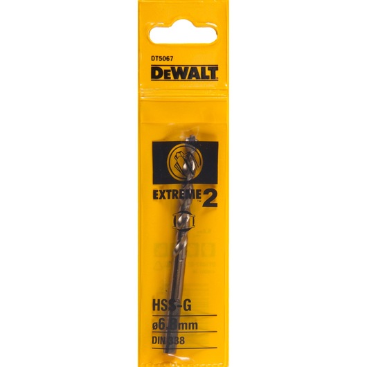 DEWALT DT5067 Extreme 2 HSS-G drill bit in yellow packaging for metal, size 6.8mm.