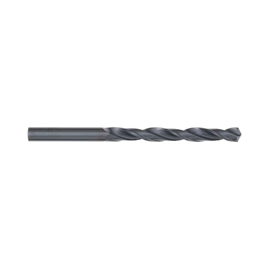 A single metal twist drill bit with a straight shank, photographed on a white background.
