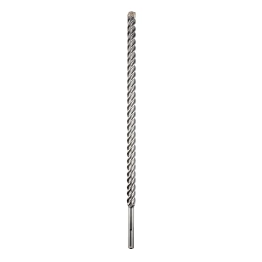 Long, spiral metal drill bit for SDS rotary hammer, shown on a white background.