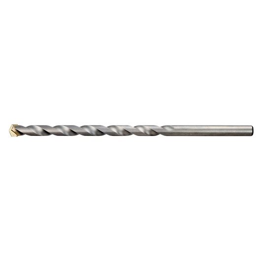 A DEWALT metal drill bit with a twisted shaft and pointed tip, photographed on a white background.