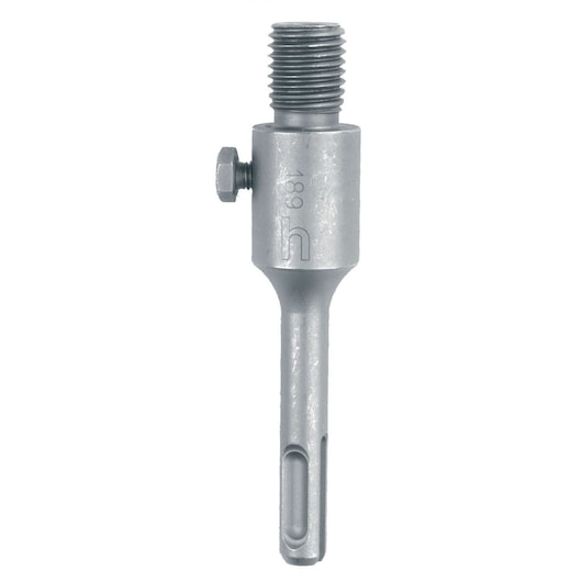 DEWALT DT6750 adapter for drill bits, metal, cylindrical, threaded top, used for attaching core bits.