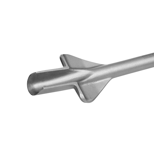 Close-up of a DEWALT DT6804 steel chisel for demolition and masonry work on a white background.