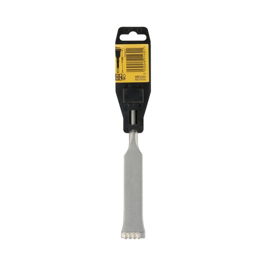 DEWALT DT6810 chisel bit for SDS drills, with yellow-black packaging, used for masonry or demolition work.
