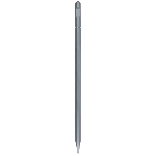 DEWALT DT6940 pointed chisel for demolition and drilling tasks, gray steel, hex shank, shown on white background.