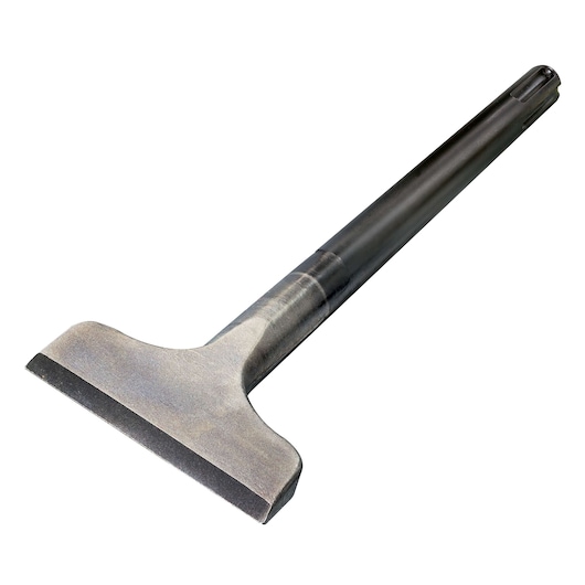 DEWALT steel wide chisel with flat blade and SDS-max shank, designed for demolition or surface removal tasks.