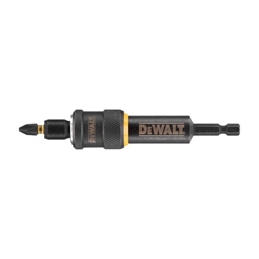 DEWALT DT70779T screw driving bit holder with magnetic tip, shown in close-up against a white background.