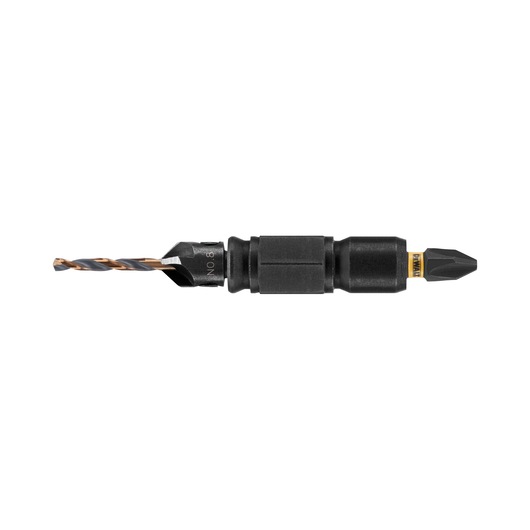 A DEWALT DT70779T combination drill and screwdriver bit, shown against a white background. The tool features a spiral drill bit on one end and a screwdriver bit on the other, designed for versatility in woodworking and construction tasks.