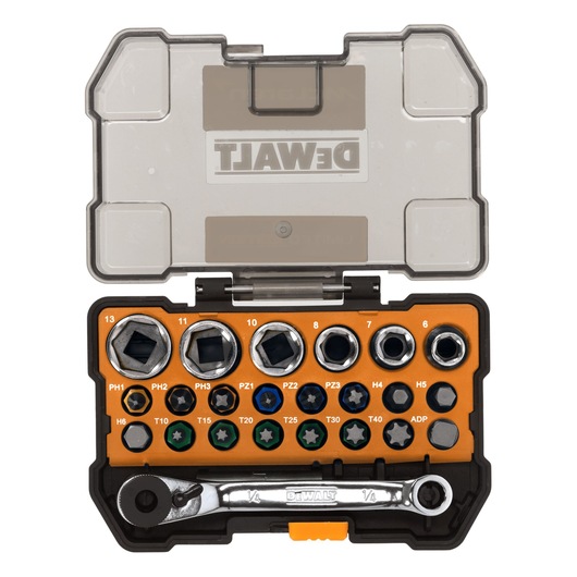 DEWALT x McLaren F1 Team Special Edition 24 Piece Screwdriving & Socket Set open case