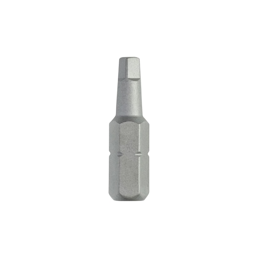 Single metallic hex screwdriver bit for power tools, DEWALT DT7172, isolated on white background.