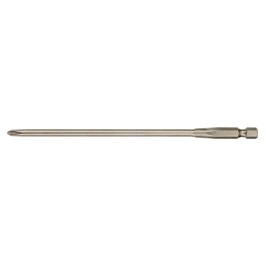 Long metal screwdriver bit with Phillips tip for power tools, hex shank, DEWALT DT7207.