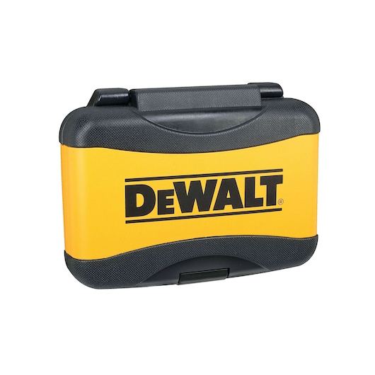 DEWALT yellow tool case for photography, SKUs DT7506, DT7506-QZ. Sturdy, portable design.