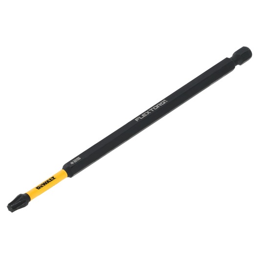 DEWALT DT7803T FLEXTORQ long screwdriver bit with Torx head, black and yellow, designed for impact drivers.