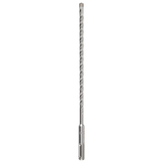 A long metal SDS-Plus hammer drill bit with a spiral flute design, designed for use with rotary hammer drills.