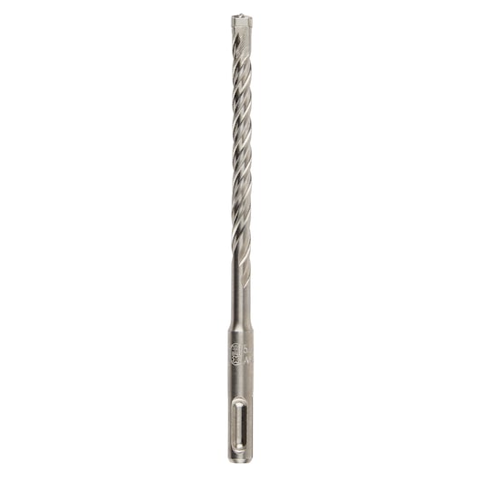 A single DEWALT SDS-plus masonry drill bit with a spiral flute design, shown on a white background.