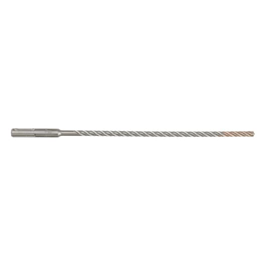 A long, metal SDS rotary hammer drill bit with a spiral flute design, suitable for heavy-duty drilling in concrete or masonry.