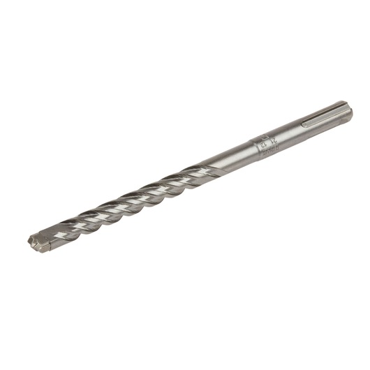 A silver-colored DEWALT masonry drill bit with a spiral flute design, photographed against a white background.