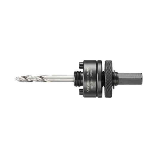 DEWALT DT90369 metal hole saw arbor with pilot drill bit, used for attaching hole saws to drills.