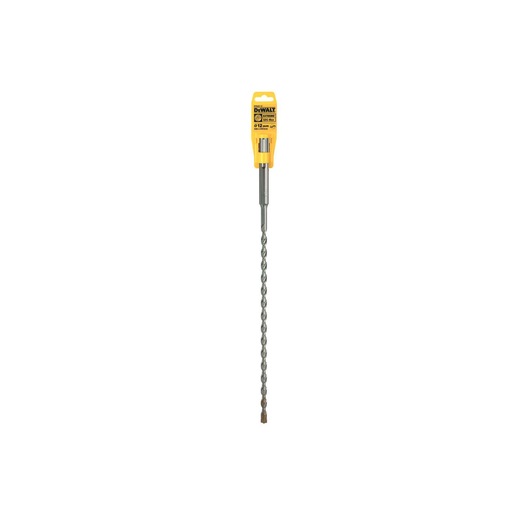 DEWALT DT9401 long spiral masonry drill bit in yellow packaging, used for drilling into hard materials.