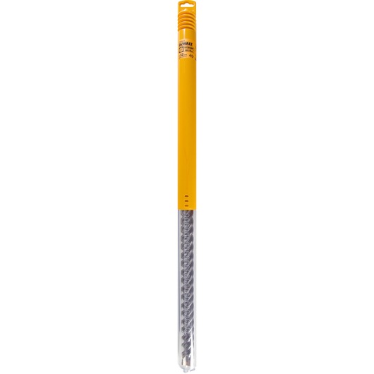 DEWALT DT9436 drill bit in yellow packaging with clear section showing the metal spiral bit inside.
