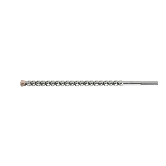 A single metal SDS Max hammer drill bit with a spiral flute design, photographed on a white background.
