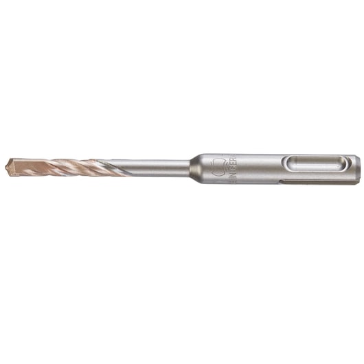 A DEWALT SDS-plus masonry drill bit with a spiral flute and carbide tip, shown against a white background.