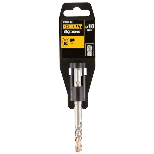 DEWALT DT9539 SDS Plus drill bit, 10mm, in black and yellow packaging, suitable for masonry drilling.