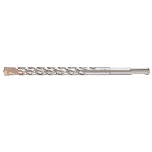 Metal SDS drill bit with spiral design for masonry and concrete drilling, shown on a white background.