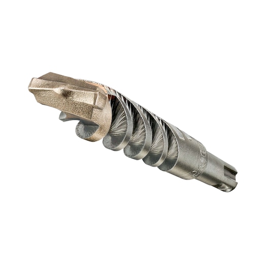 Close-up of a DEWALT DT9615 SDS masonry drill bit with spiral flutes for efficient drilling.