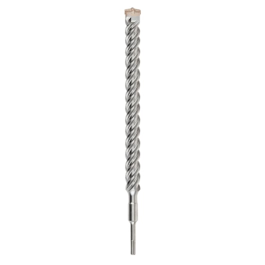 Single spiral SDS masonry drill bit with carbide tip for heavy-duty concrete drilling.